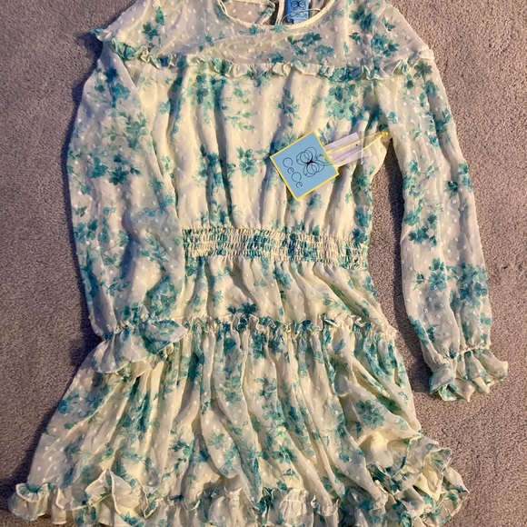CeCe Ruffle Hem Long Sleeve Dress (S) - Picture 4 of 5
